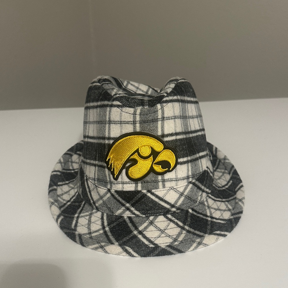 University of Iowa Hawkeye Logo Plaid Fedora Hat